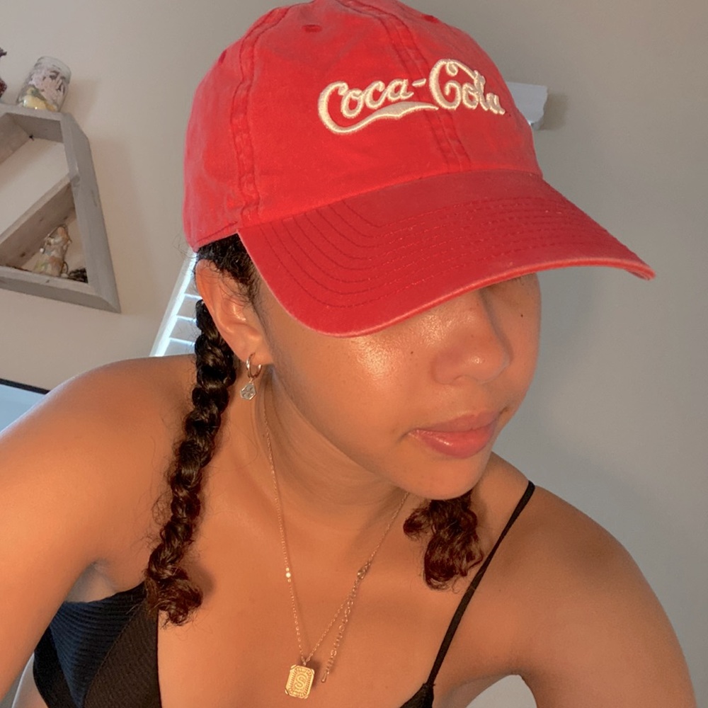 Red Coca-Cola Hat with White Lettering - Picture 2 of 4